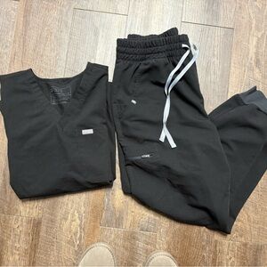 Figs Black Scrub Set Black